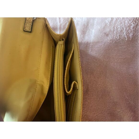 Nicole by Nicole Miller Alligator Print Shoulder Bag Mustard Yellow - Picture 8 of 12